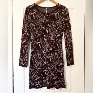 Willow & Clay Burgundy Paisley Knit Dress XS